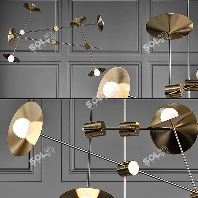 Modern Disc Turbaya SS 6 Chandelier 3D model image 1