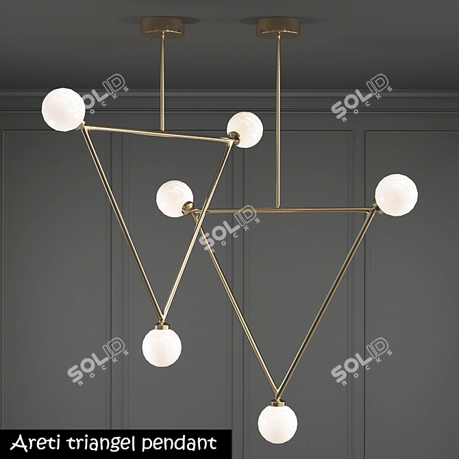 Areti Triangle Pendant Chandelier 3D model image 1