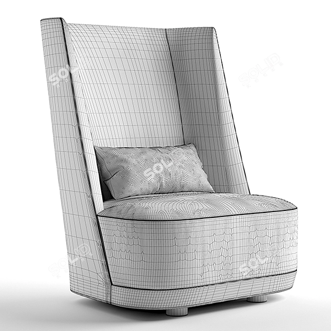 Vibrant Alberta Accent Chair: Modern Design, Compact Size 3D model image 3
