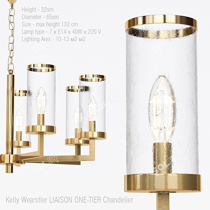 Elegant Liaison Chandelier by Kelly Wearstler 3D model image 2