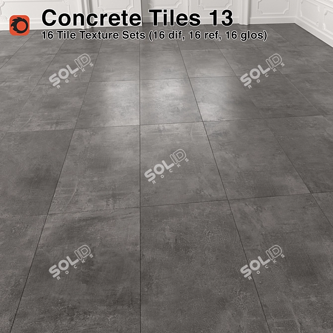 High-Quality Concrete Tiles: Ready-to-Use with Corona Renderer 3D model image 1