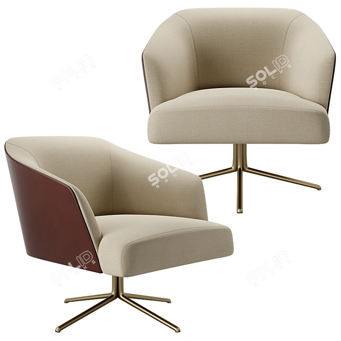 Biba Salotti TAG Armchair: Modern Comfort for Your Home 3D model image 1