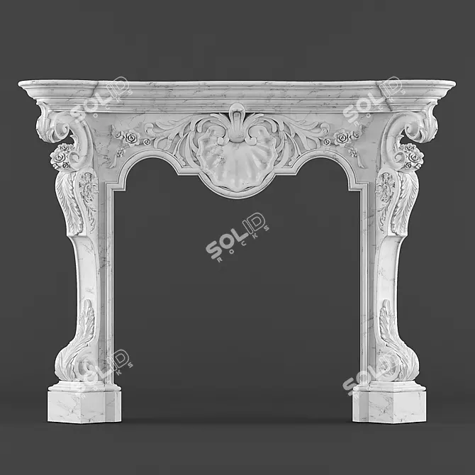 Elegant Fire: Classical Fireplace 3D model image 1