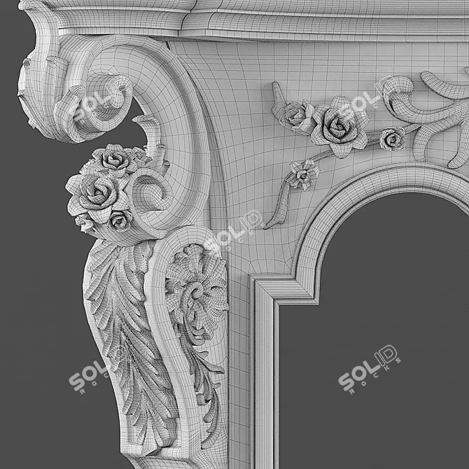Elegant Fire: Classical Fireplace 3D model image 2