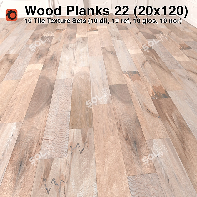 Premium Plank Wood Floor - Corona Renderer 3D model image 1