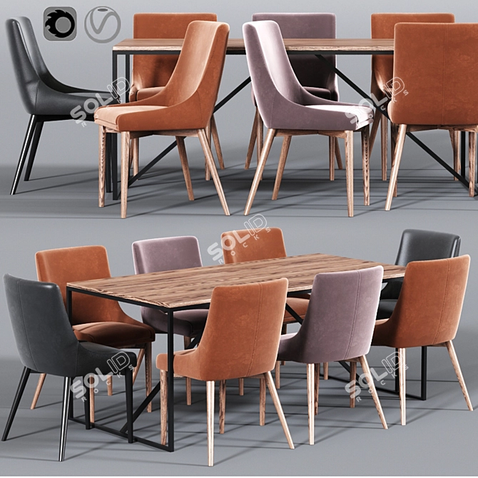 Elegant Blaisell Dining Set 3D model image 1