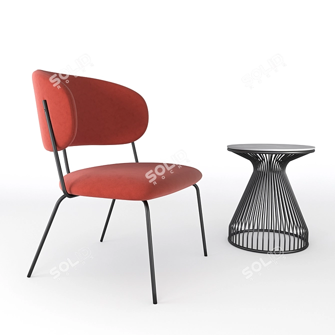 NIKITA Softline Lounge Chair with Less Coffee Table 3D model image 1