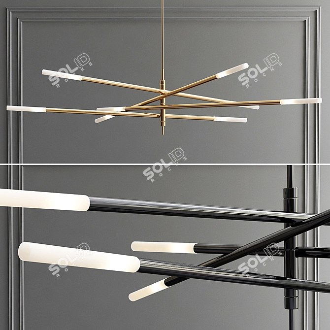 Elegant Rousseau 8-Light Chandelier 3D model image 1