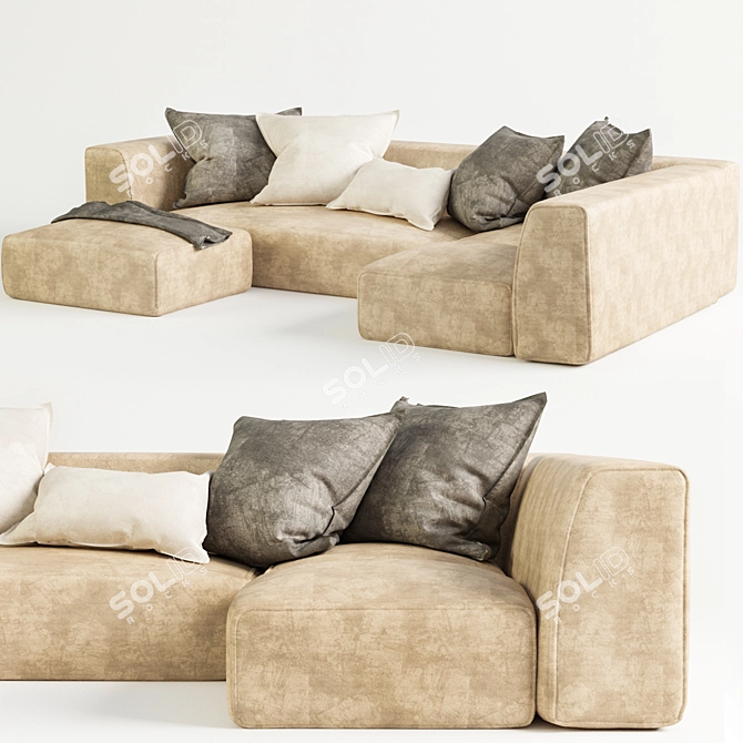 Elegant Daria Sofa: High-Quality, TurboSmooth 3D model image 2