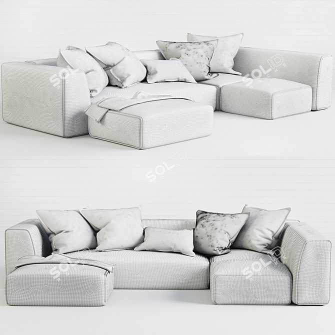 Elegant Daria Sofa: High-Quality, TurboSmooth 3D model image 3