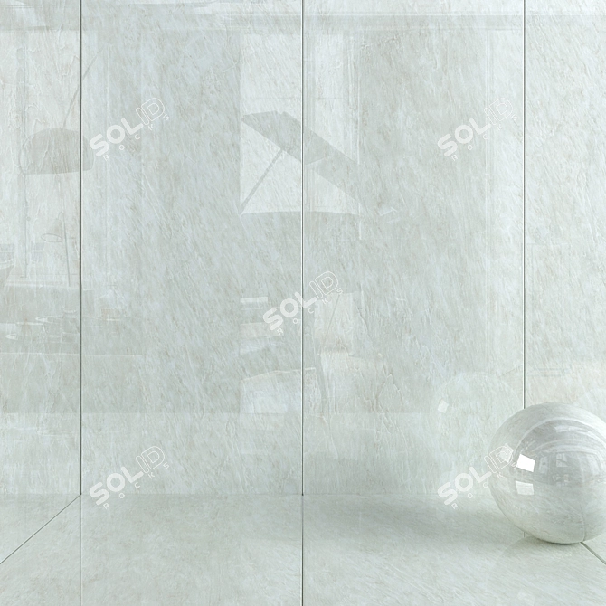 Imperial White Wall Tiles: 4K UHD Multi-Texture 3D model image 1