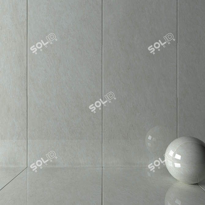 Imperial White Wall Tiles: 4K UHD Multi-Texture 3D model image 2