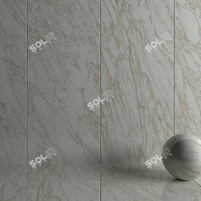 Luxurious Royal Calacatta Wall Tiles 3D model image 3