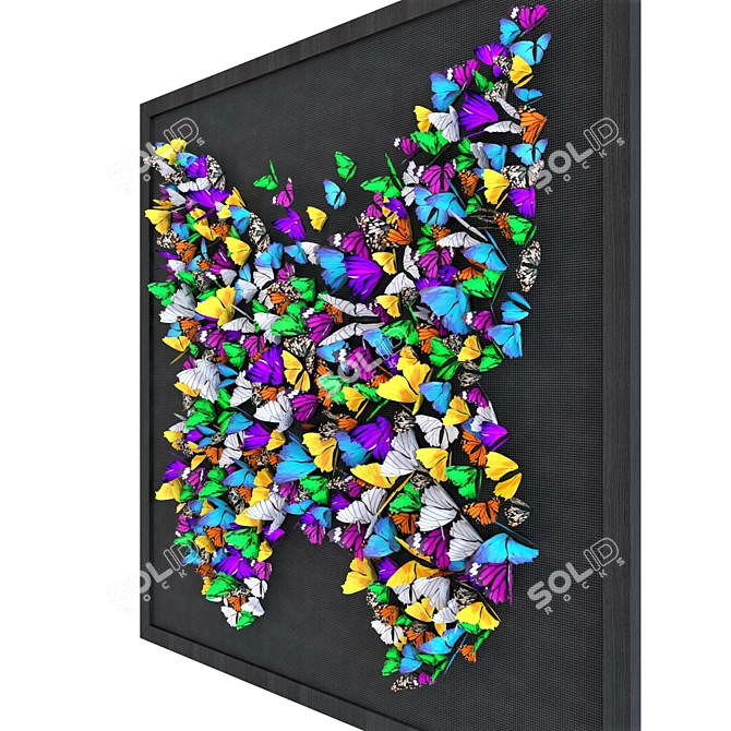 Hand-crafted Farfalla Deco Frame 3D model image 2