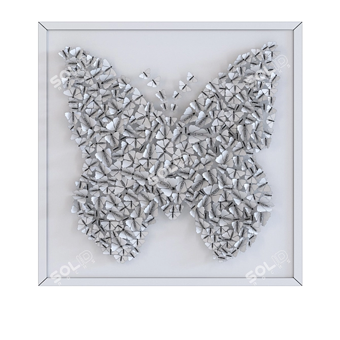 Hand-crafted Farfalla Deco Frame 3D model image 3