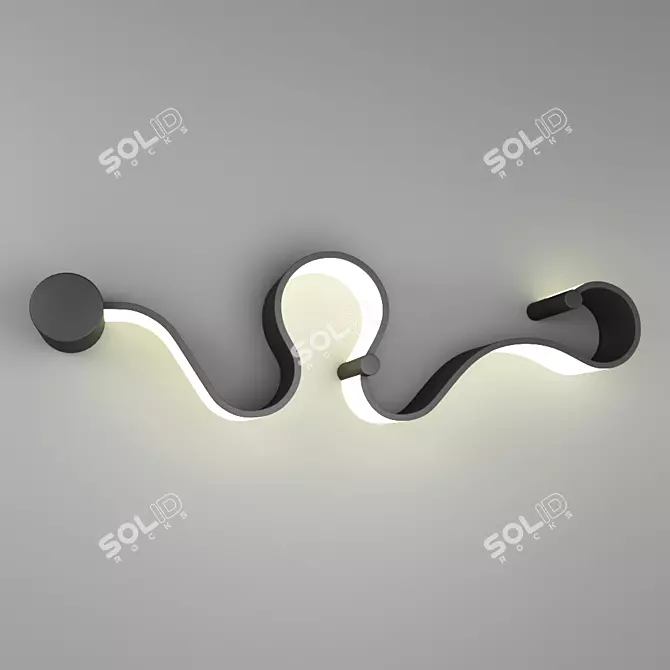 InoDesign Drown 44.12538: Sleek Matte Black LED Wall Light 3D model image 1