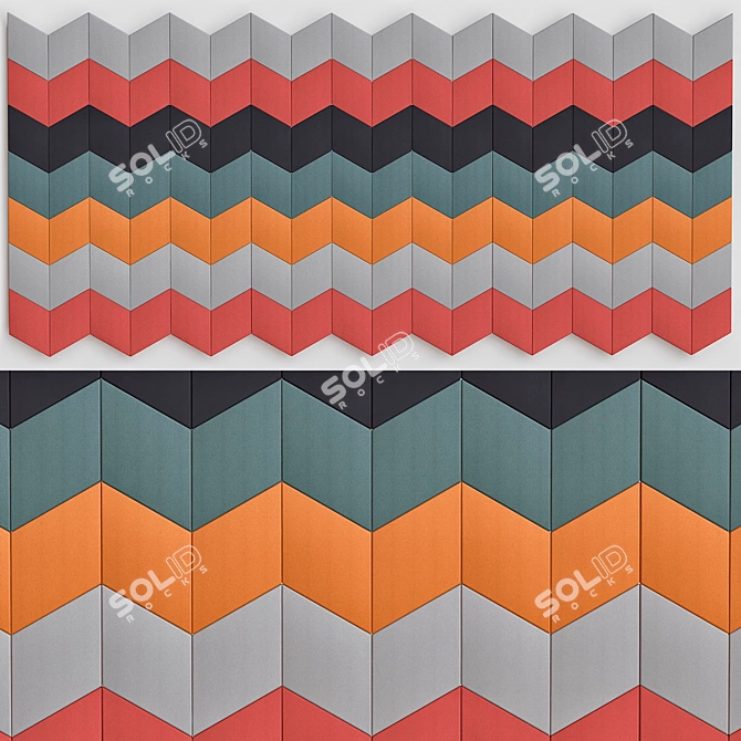 Tex Mutina 3D Panel: A Stunning Dimensional Wall Solution 3D model image 1