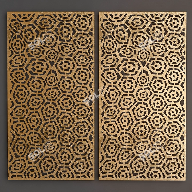 Stylish Metal Wall Panel 3D model image 1