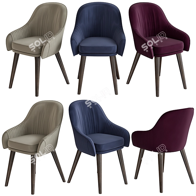 Luxury Chic Velvet Chair 3D model image 1