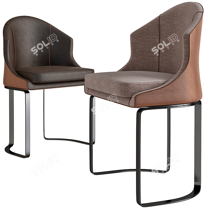 Elegant Daphne Longhi Chair Set 3D model image 1