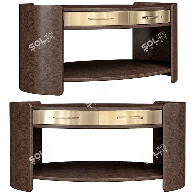 Metropolitan Masculine Modern Desk 3D model image 1