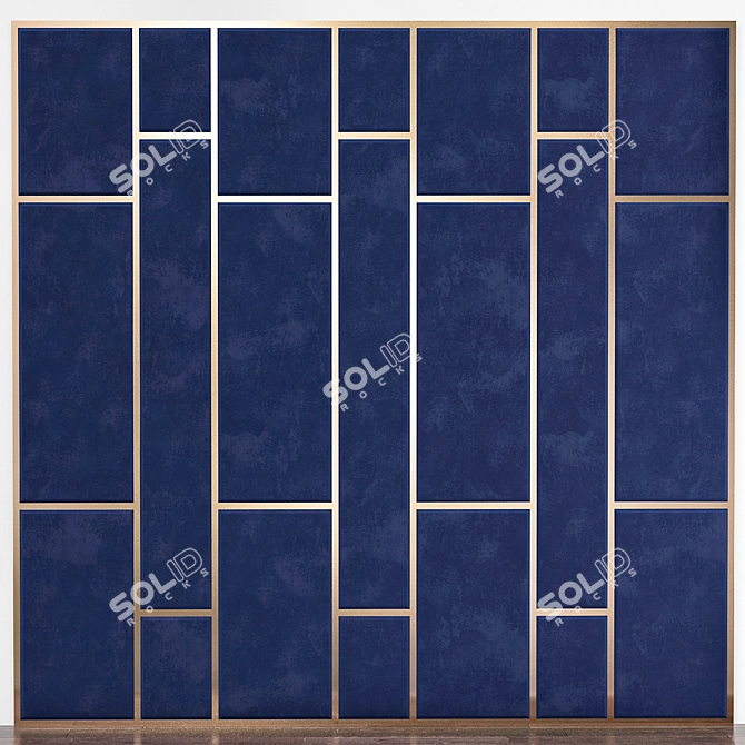 Elegant 3D No.4 Wall Panel 3D model image 1