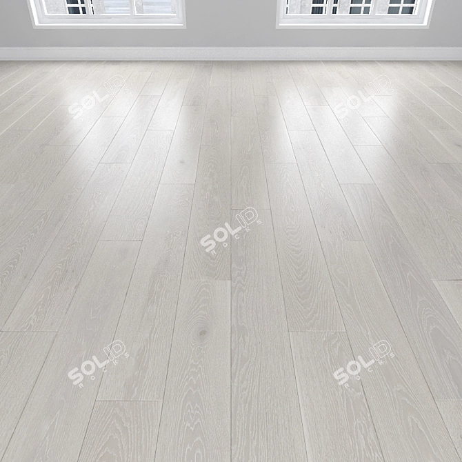 White Oak Parquet: Herringbone, Linear, Chevron 3D model image 1