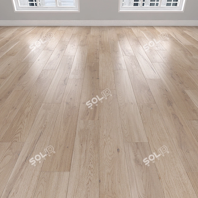 Oak Parquet Floors: Herringbone, Linear & Chevron 3D model image 1