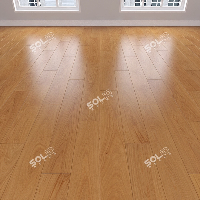 Honey Oak Parquet: Herringbone, Linear & Chevron 3D model image 1