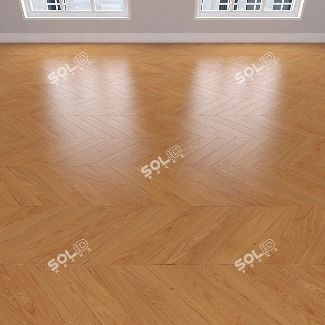 Honey Oak Parquet: Herringbone, Linear & Chevron 3D model image 3