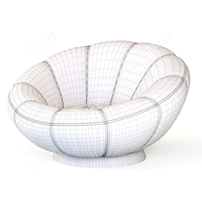Elevate Your Space with Velvet Gray Swivel Chair 3D model image 3