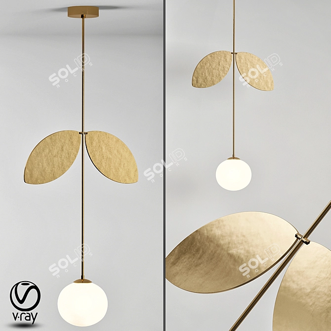 Modern Organic Plant Chandelier 3D model image 1