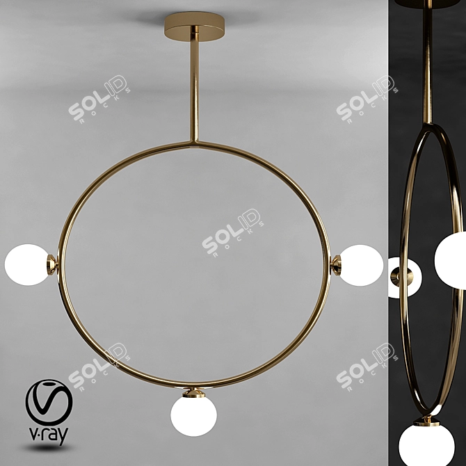 Dazzling Circle Pendant Chandelier 3D model image 1