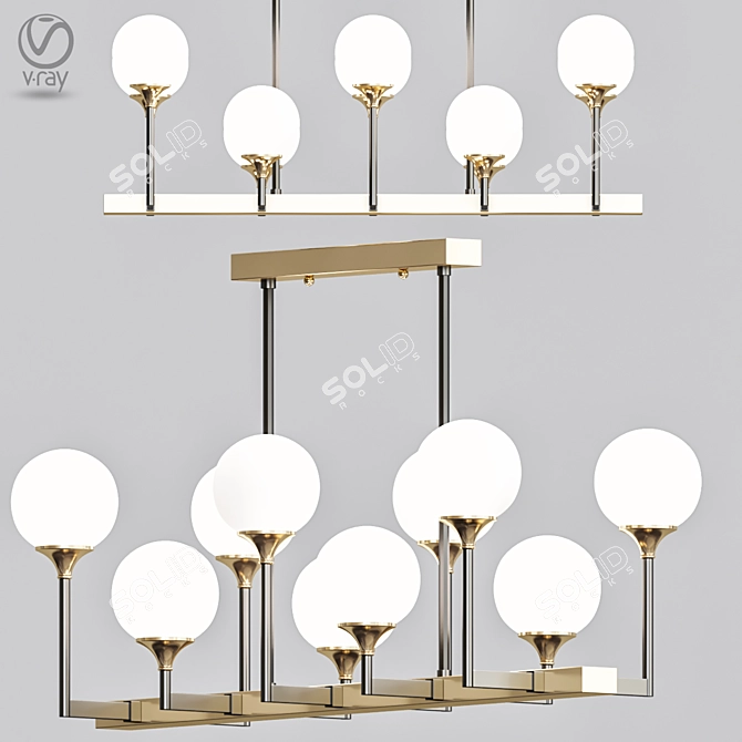 Elegant Ball Valley Chandelier 3D model image 1