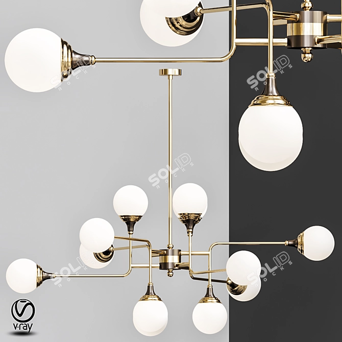 Ethereal Orb Chandelier 3D model image 1