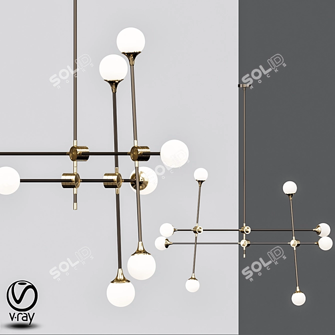 Luxury Baton Chandelier 3D model image 1