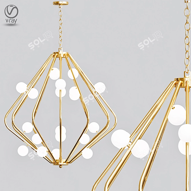 Cherry Blast Cage Chandelier 3D model image 1