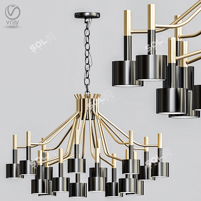 Ella Chandelier: Radiating Elegance 3D model image 1