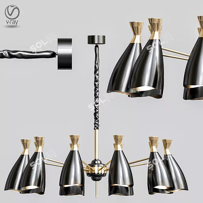 Elegant Duke Chandelier 3D model image 1