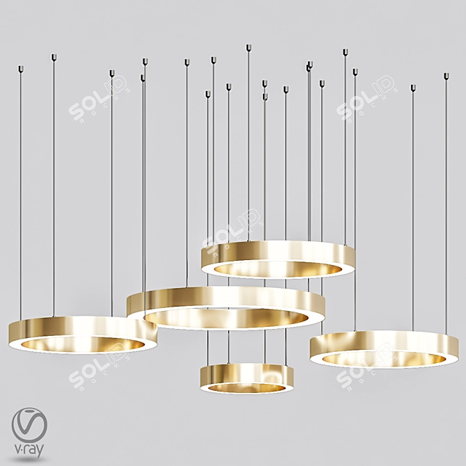 Elegant Ring Chandelier von Henge 3D model image 1