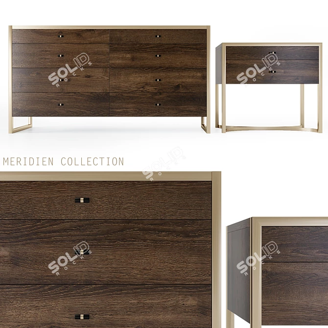 Meridien Collection: Stylish Bedroom Furniture 3D model image 1