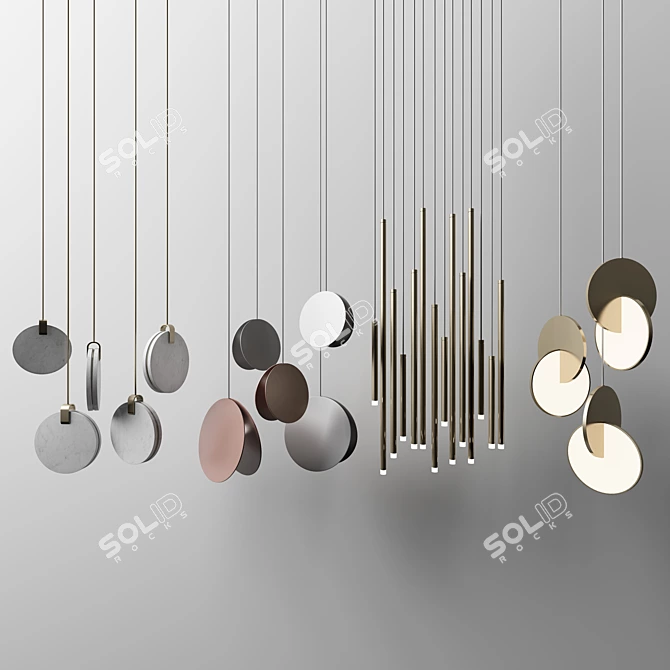 Striking Pendant Lights Set 3D model image 1