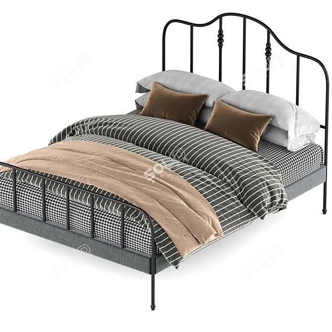 Elegant Sagstua Bed: Classic & Chic 3D model image 2