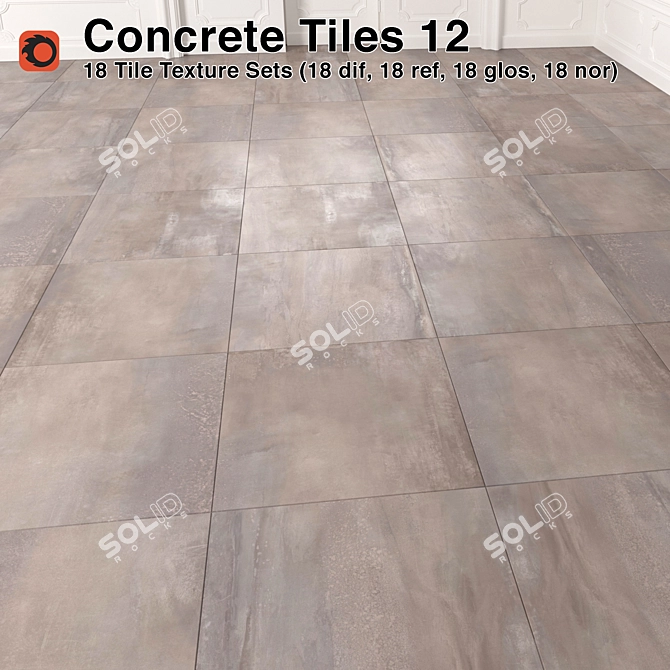 Concrete Tiles Pack - High-Quality Textures & Ready-to-Use with Corona 3D model image 1