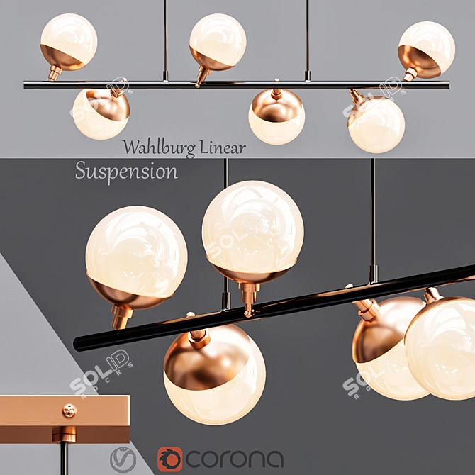 Sleek Wahlburg Linear Suspension 3D model image 1