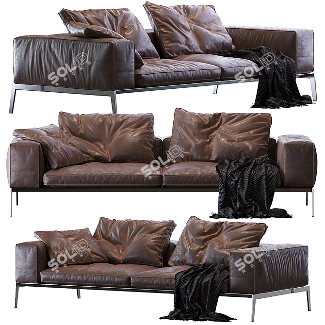 Lifesteel Flexform Sofa: Contemporary Comfort 3D model image 1