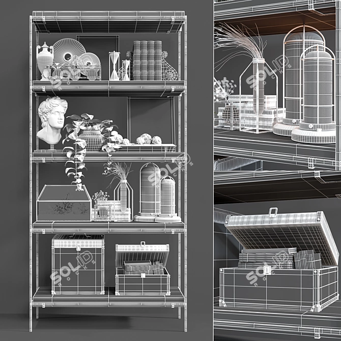Barton Bookcase: Stylish Storage Solution 3D model image 2