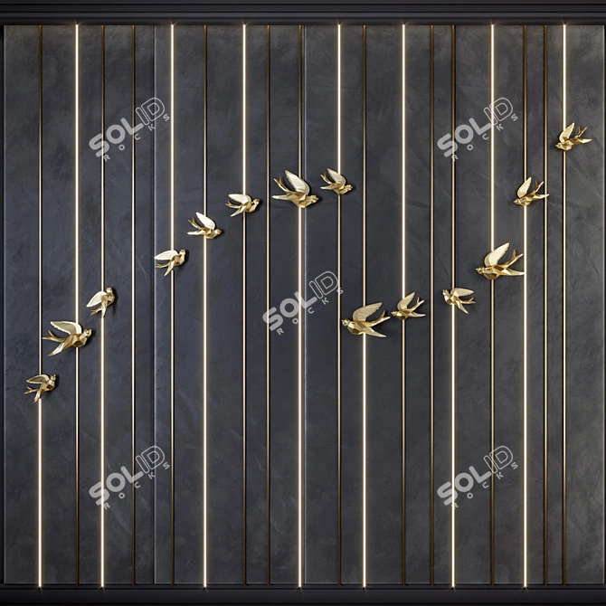 Birds Decorative Panel (1) 3D model image 1