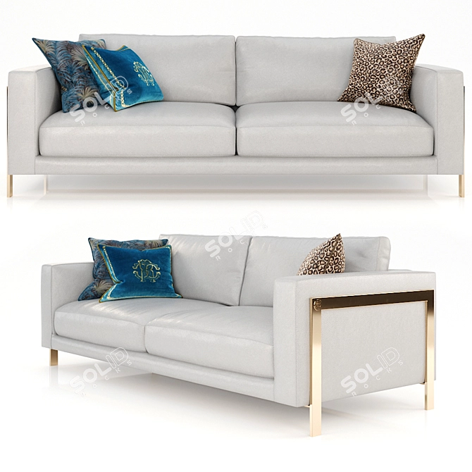 Roberto Cavalli Manhattan: Chic Luxury Sofa 3D model image 1