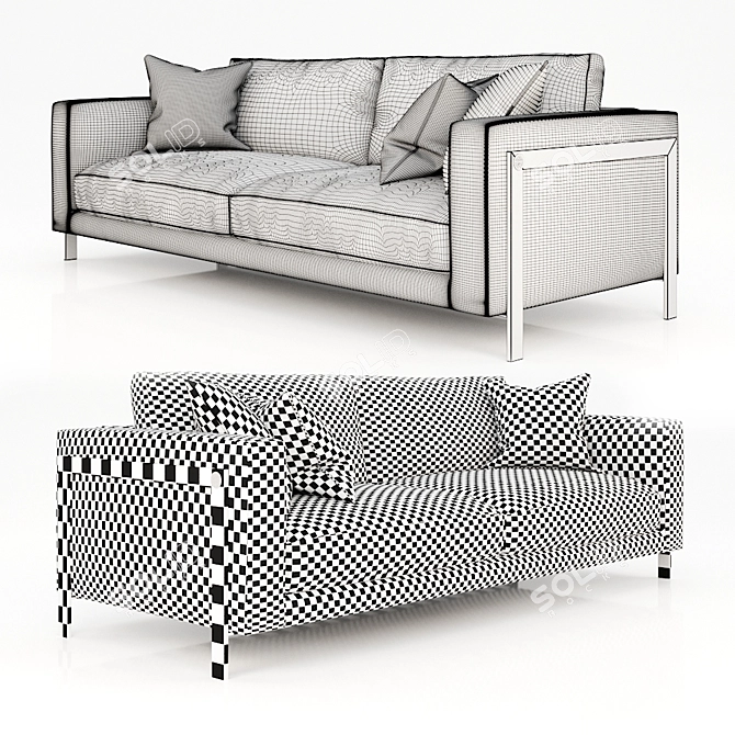 Roberto Cavalli Manhattan: Chic Luxury Sofa 3D model image 3